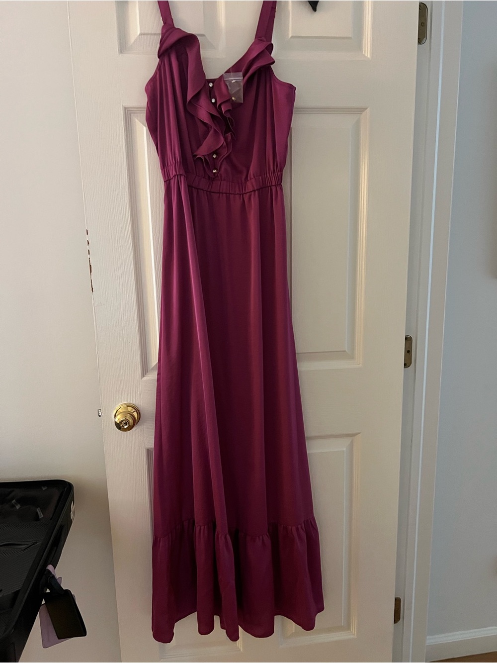 Twelfth Street by Cynthia Vincent Magenta Ruffled Maxi Dress